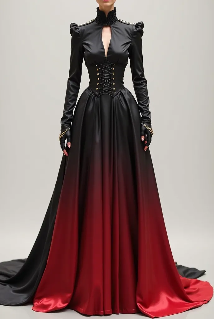 Zgeneroui

Description of the design:

silhouette: Long floor-length dress, with a fitted corset top.

Fabric : Satin — it will give a nice shine and depth of color.

Sleeves: long, free cut,  maybe , with slits or drapery for more dynamics.

color: Gradie...