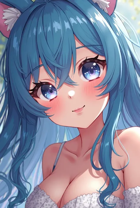 a close up of a cartoon of a woman with blue hair, concept art by Kamagurka, pixiv contest winner, furry art, thicc, small curvy loli, top rated on pixiv, oppai, pixiv 3dcg, seductive anime girl, at pixiv, popular on pixiv, ahegao, 8k high quality detailed...