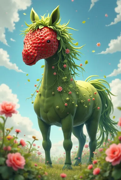 A strawberry mixed with a horse 