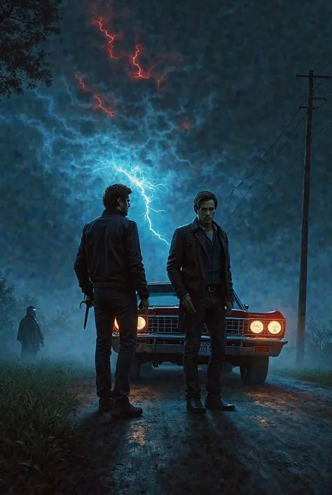 Description of the book cover painting " Supernatural"

The dark , The dark road goes into endless night, it is illuminated only by the dim headlights of the legendary Chevy Impala '67. The air is buzzing the fog, and a supernatural storm is raging on the ...