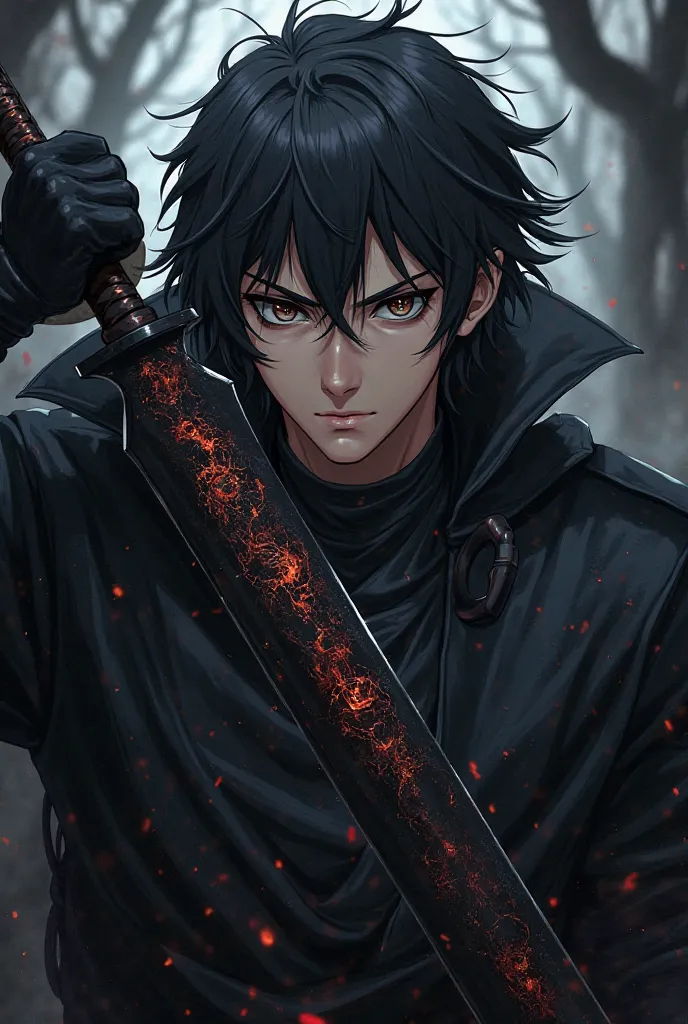 Anime strong looking like alucard's obsidian blade legend skin face portrait 