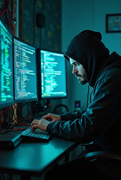 A hacker doing penetration tests 