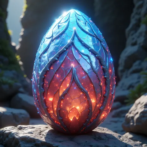 (best quality,4k,8k,highres,masterpiece:1.2),ultra-detailed,(realistic,photorealistic,photo-realistic:1.37),intricate dragon egg,glowing blue and red dragon egg,highly detailed scales,shimmering crystalline shell,iridescent surface,organic textures,natural...