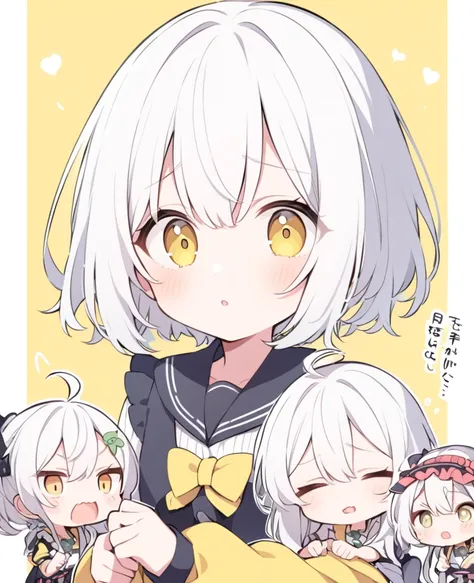  white hair　 yellow eyes　cute　 tsundere　
Mochifuwa　