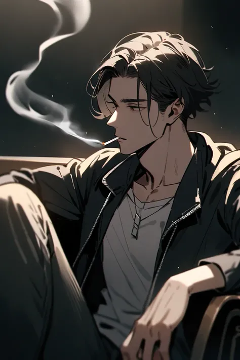 cool man smoking a cigarette