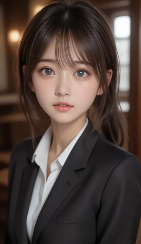 8k,Ultra High Definition , TOP QUALITY, masterpiece,rule of thirds,golden ratio, surreal, photos, one woman,( girls on the left:1.3),cute,cute顔, Beautiful Eyes in Every Detail , 細かくexhaustive,mature women, princess,full body,smile, black hair,Shag hair...