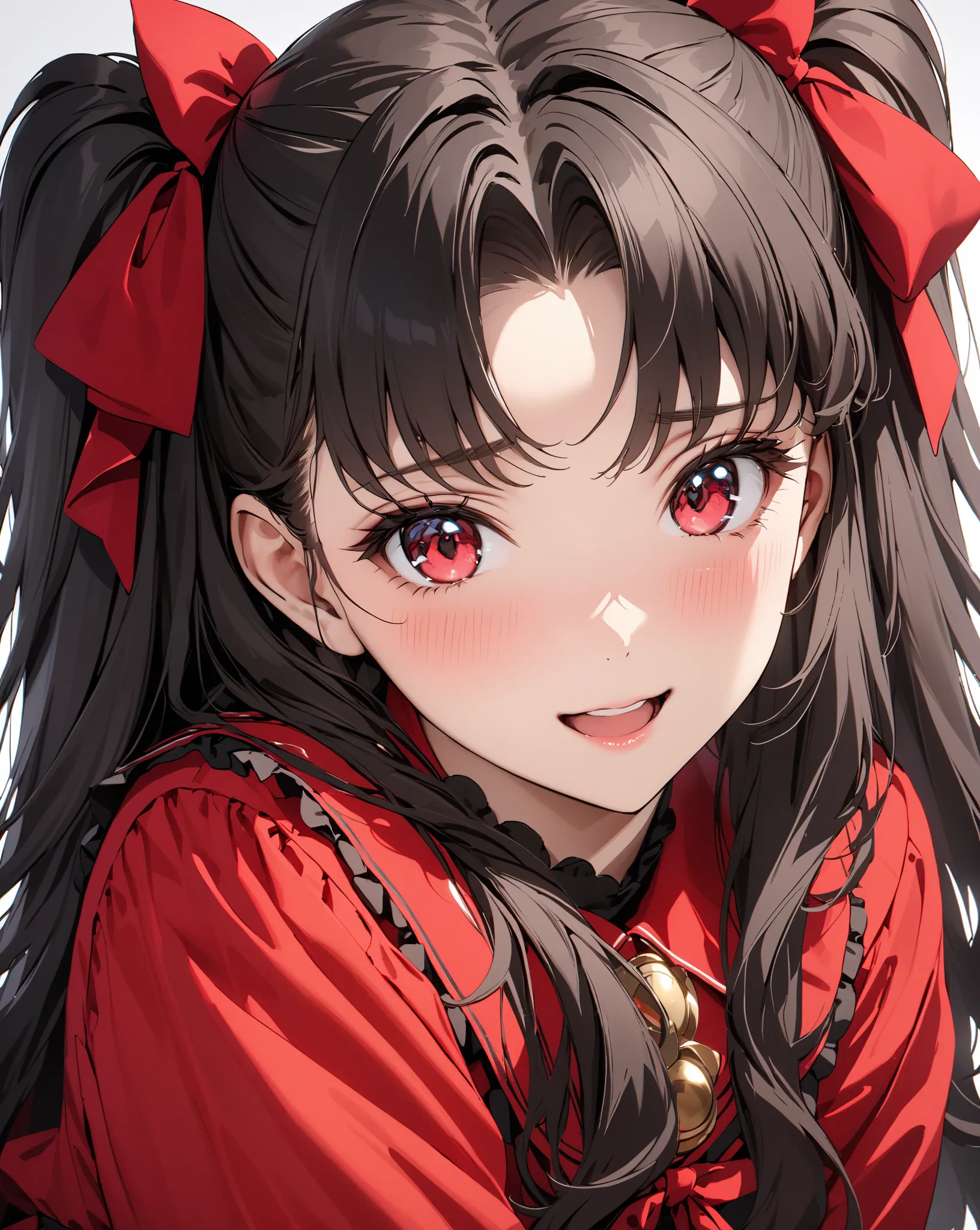 blush,  with a horny face , (Tohsaka Rin), masterpiece, highest quality, UHD, retina, masterpiece, accurate anatomy, super detailed, high quality, best quality, 8k