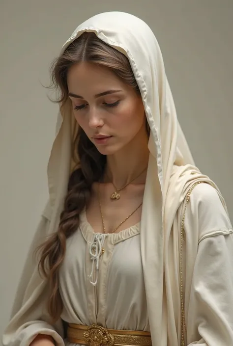 Virgin Mary, Beautiful ancient Israeli woman, whole body.