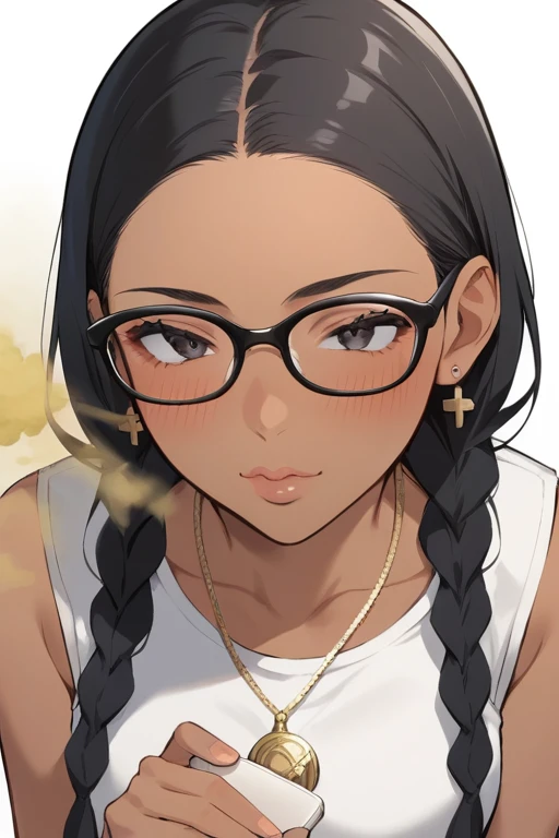  score_9, score_8_up, score_7_up,  source_ anime，safe，nsfw， uncensored， alone,  woman 1 person， Human Appearance ， black hair ,  braids，giant dragonfly style , wearing glasses，blush， Sexy Body ，big， high school girl，Wear a saree，cassava， Onam Saree， dark s...