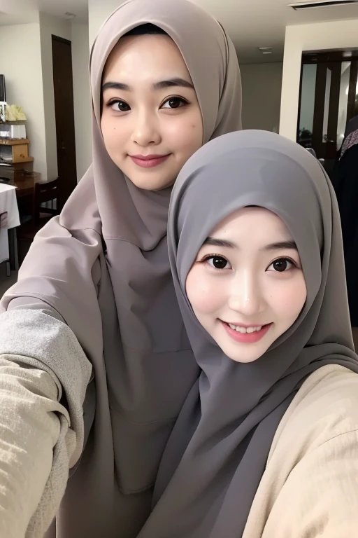 (iu:0.8), RAW, Best quality, high resolution, Masterpiece: 1.3, Beautiful hijabi bbw chubby malay women ,big eyes, perfect nose, perfect bbw body, , big breast, Masterpiece, smile teeth. Full body