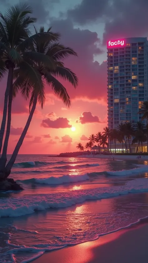 Cest la nuit, au bar d'un hôtel de miami dans les années 80. Avec sur le bar une bouteille de bourbon et un verre de bourbon avec glaçon. Derrière le bar il y'a une fenêtre et nous y voyons la plage de miami de nuit.
La décoration du bar est celle des anné...