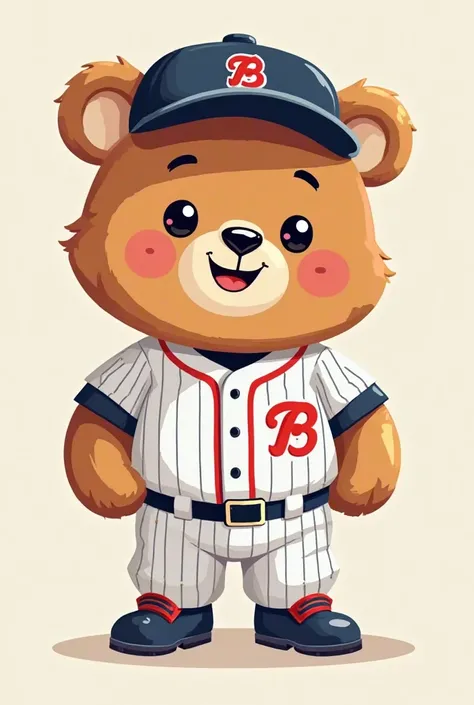 vector cute bear baseball uniform