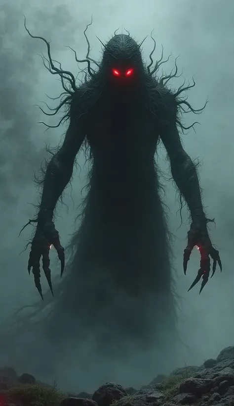 "A living silhouette with glowing red eyes that pierce through the darkness, Vex is more shadow than flesh. Its body shifts and flickers like smoke, dissolving and reforming in an instant. Long, jagged fingers extend from its shifting limbs, resembling cla...