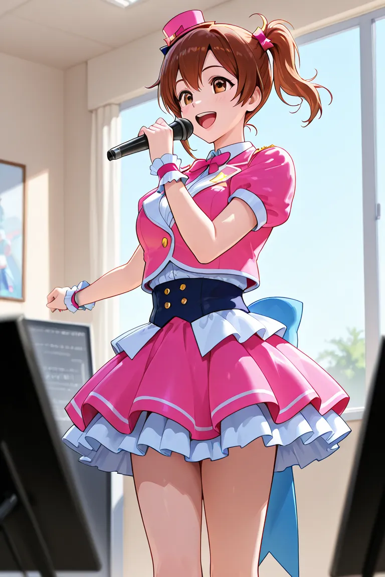 A idol woman, happy, idol clothes, mídia, day, studio, music, sing, woman