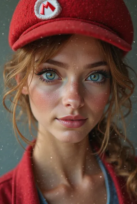 1girl, beautiful detailed eyes, beautiful detailed lips, extremely detailed face and features, long eyelashes, super realistic, super mario cosplay, beautiful woman, highly detailed, intricate details, cinematic lighting, masterpiece, hyperrealistic, 8k, p...