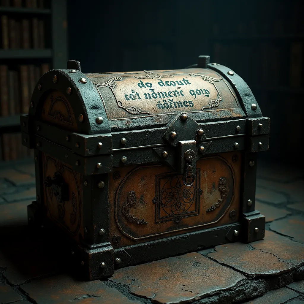 Mysterious chest, на котором написано  DO NOT OPEN THIS