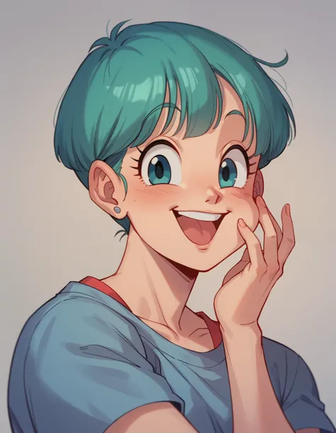 Vegeyta , Bulma, hugged, happy, eye-catching background