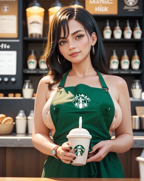 Starbucks , Breast milk latte , nursing clothes , milk stain spot on nipple