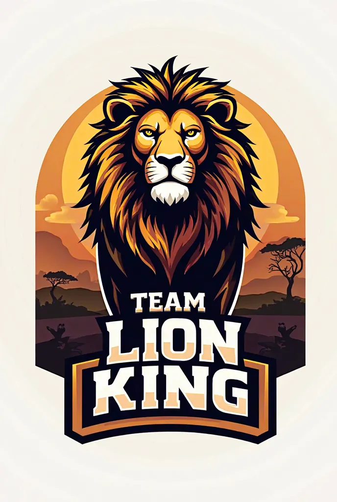 Cricket team name logo - "Team Lion king"
