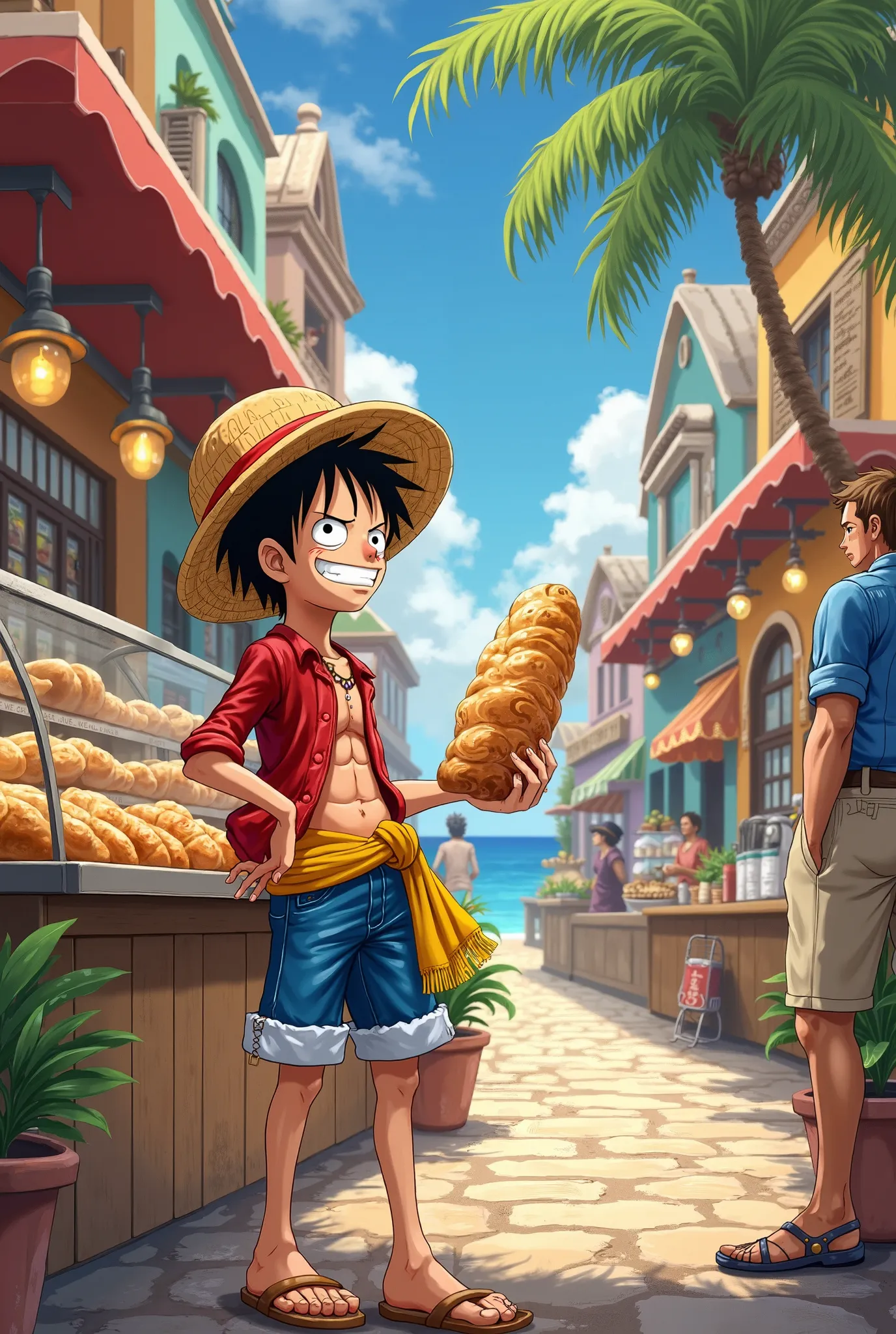 Luffy buying bread