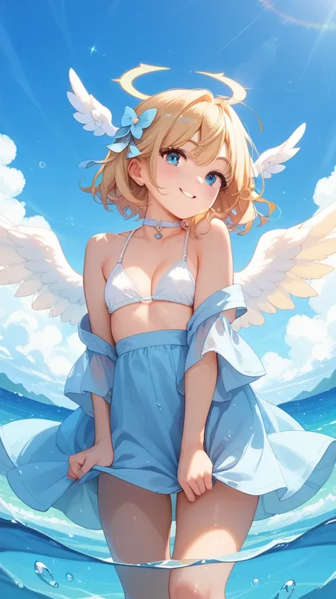  bikini、cute，and my chest is big、 Angel Wings