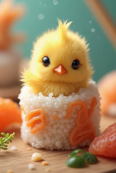 Can you roll a sushi around a cute baby chicken? Like instead of rice ..use the chicken! ( Not for harm purposes.. it's for a cute pfp!)