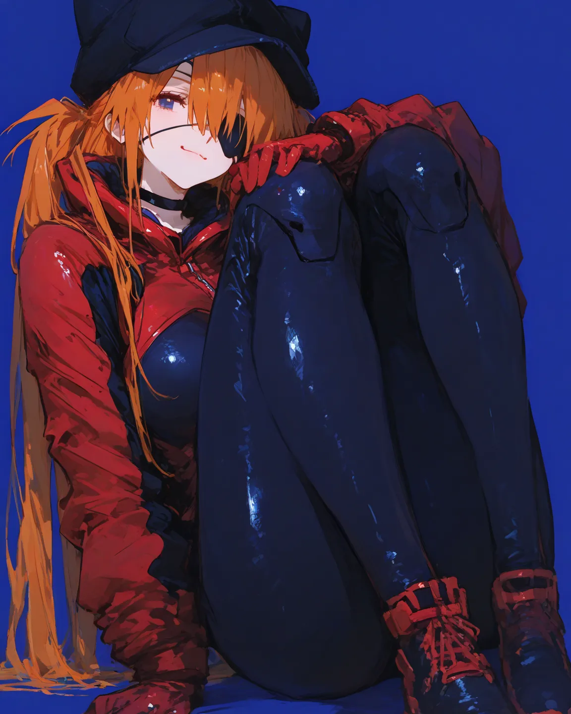  Top Quality,     masterpiece,      748cm style  ,          cute 8k wallpaper、   、  high detail、、            absurd,      latest,                Neon Genesis Evangelion、    woman 1 person、   Su Long Aska Langley   、  orange hair、     blue eyes、     eye pat...