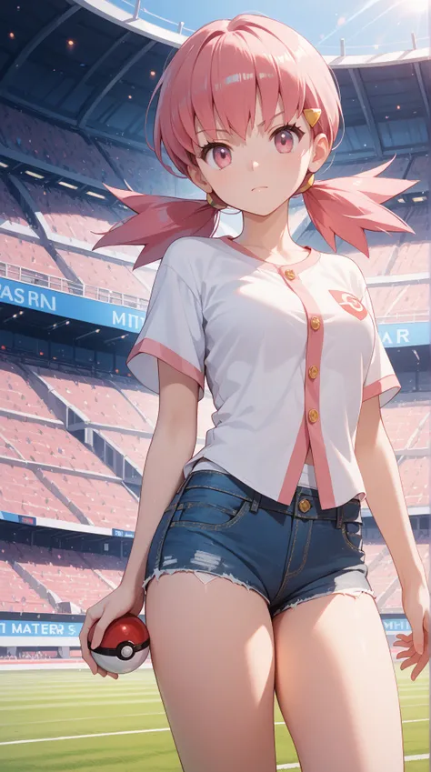 1girl, Score_9, Score_8_up, Score_7_up, Score_6_up, Score_5_up, Score_4_up, best quality, masterpiece, ultra-detailed, high quality,good quality,1girl,(master piece,high resolution, ultra detailed,8K,16K),

stadium, holding pokeball,  

, looking at viewer...