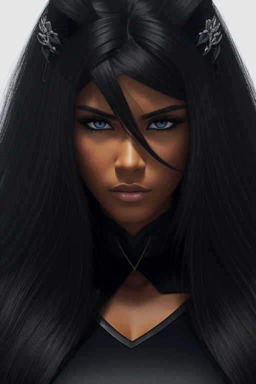 jet black hair,most very long hair,most very lion hair,most very wolf hair,most very frizzy hair,coarse hair,most very spread hairstyle,thick hair,fluffy hair,most very heavy weight hair,hair covering left eye,heavy looking hairstyle,most very voluminous h...