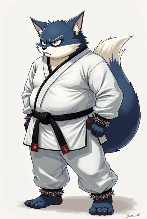 multiple, duo focus, BREAK,
anime, furry, bara, male, muscle, dobok fox, blue fur with white accent, (white taekwondo dobok martial arts uniform, long sleeves, long pants, black V-neck collar, black belt:1.4), (chubby:1.4, bara:1.4, stocky:1.4), (bare paw)...