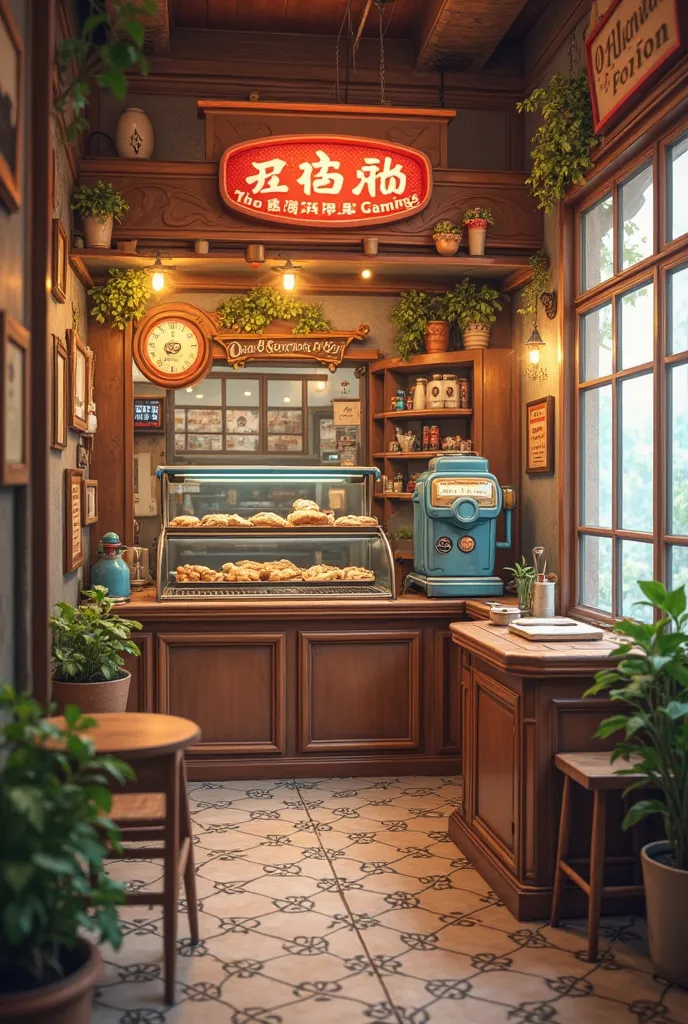 A small snack bar, decor vintage xinh xắn