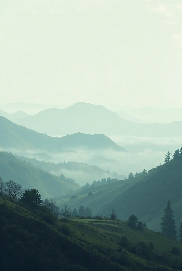 Add mountains to these pictures, that are very far away, but they can be seen a little from behind the clouds 