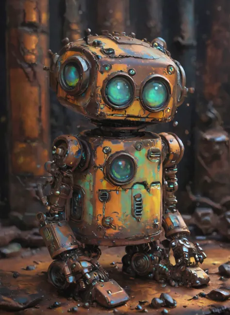 rusted tin robot