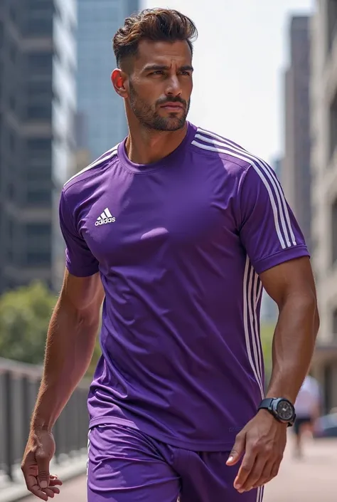 Adidas stripes in purple jersey 