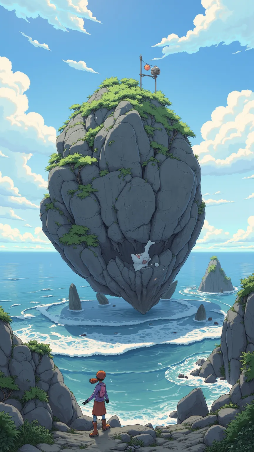 (incredible high resolution,masterpiece,TOP QUALITY, Extremely Detailed Depiction,CG,Official Art),Rock shaped like a butt,A rock broken like a butt,coastal,