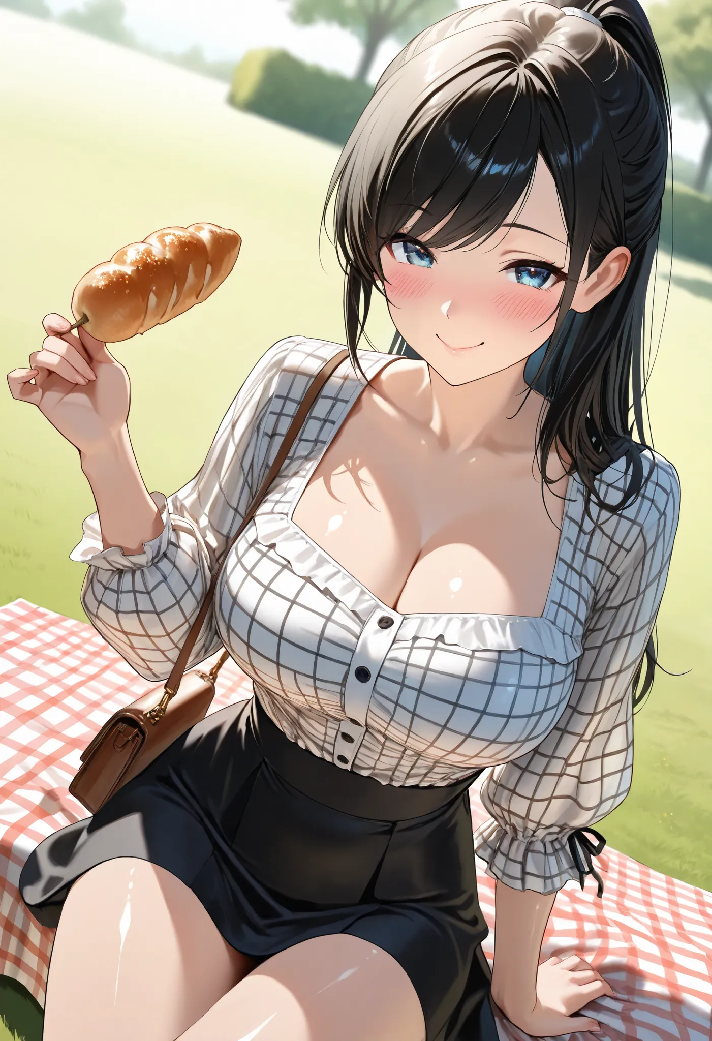 (best quality, masterpiece, ultra detailed, high resolution), Beautiful 8K CG artwork, Enriched photography, anatomically accurate body, depth of field,  1girl, elegant yet sexy girl, (long hair, black straight hair, swept bangs), 
round large breasts, bre...