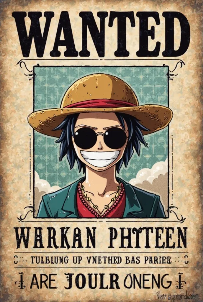 One Piece Style Wanted Poster Design
Status: Open Prize: $100 Entries Received: 117
Contest Brief
I'm seeking a graphic designer to create three versions of a mockup design for a wanted poster, styled after 'One Piece' anime. Each version should have a dif...