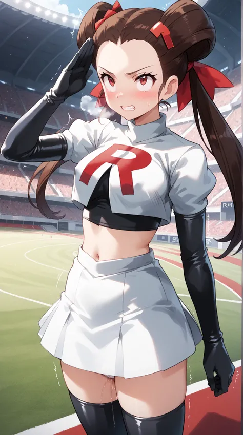 1girl, Score_9, Score_8_up, Score_7_up, Score_6_up, Score_5_up, Score_4_up, best quality, masterpiece, ultra-detailed, high quality,good quality,1girl,(master piece,high resolution, ultra detailed,8K,16K),

stadium, salute,  ahegao, (rolling eyes: 1.2), cr...