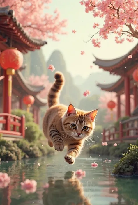 A cat playing in China