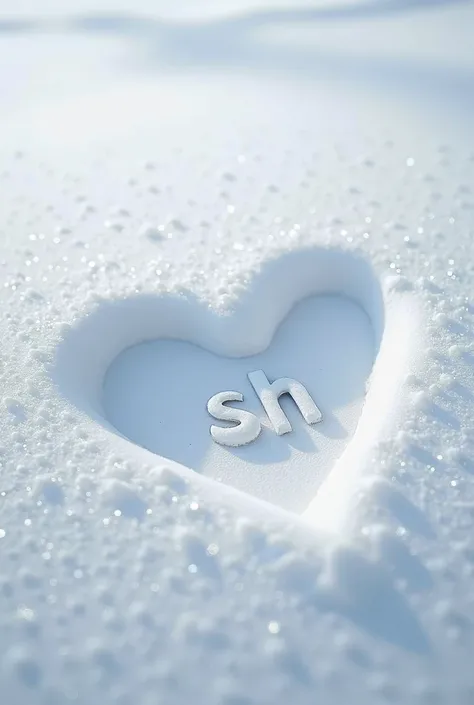 Draw a heart on the snow and write the letter “SH” inside it.