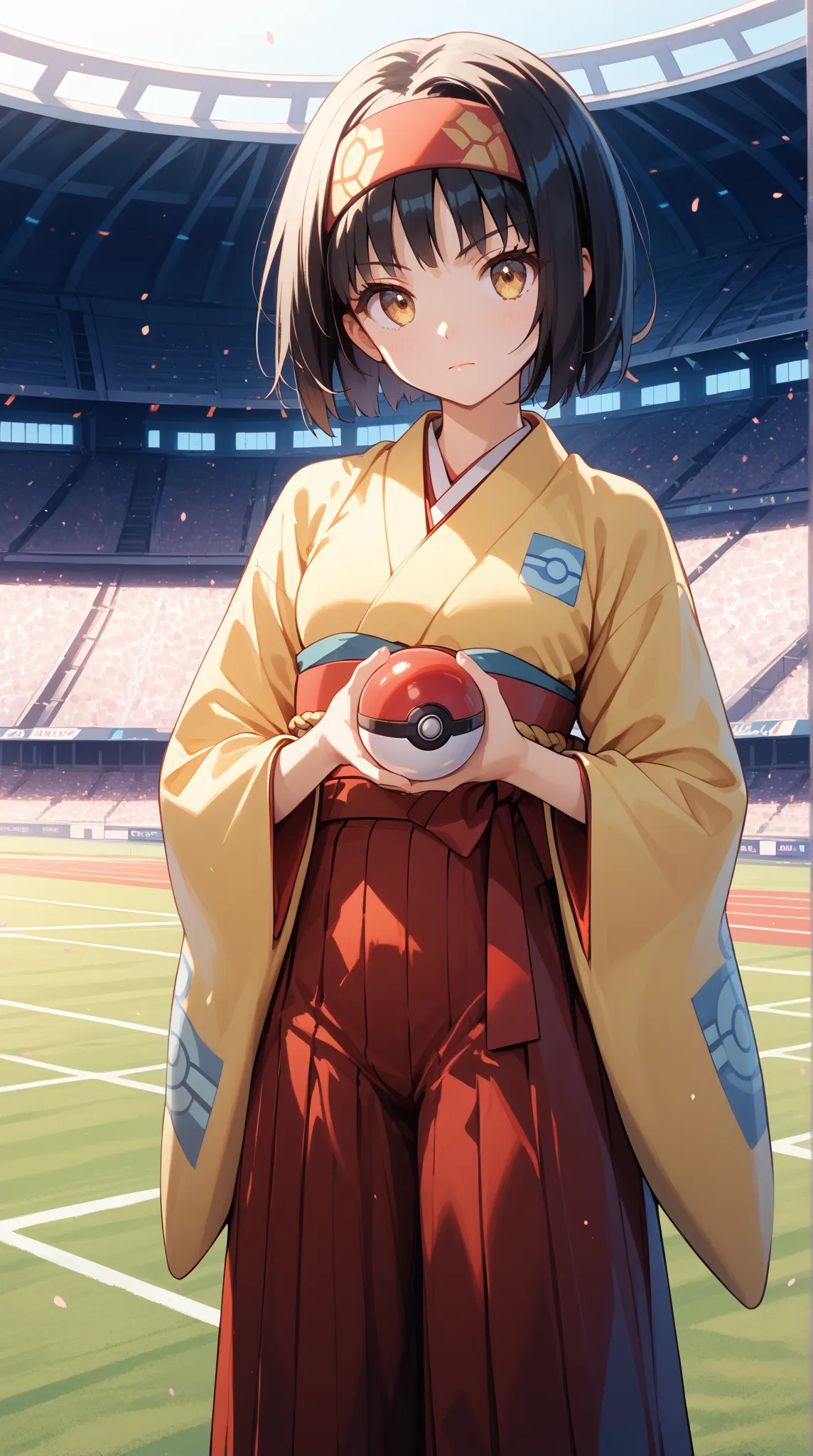 1girl, Score_9, Score_8_up, Score_7_up, Score_6_up, Score_5_up, Score_4_up, best quality, masterpiece, ultra-detailed, high quality,good quality,1girl,(master piece,high resolution, ultra detailed,8K,16K),

stadium, holding pokeball,  

, looking at viewer...