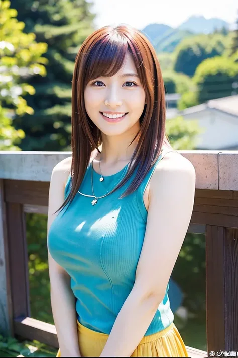 { small tits}、{Kasumi Mori}、 35 year old Japanese woman、タレントのKasumi Moriに似た顔、smile、