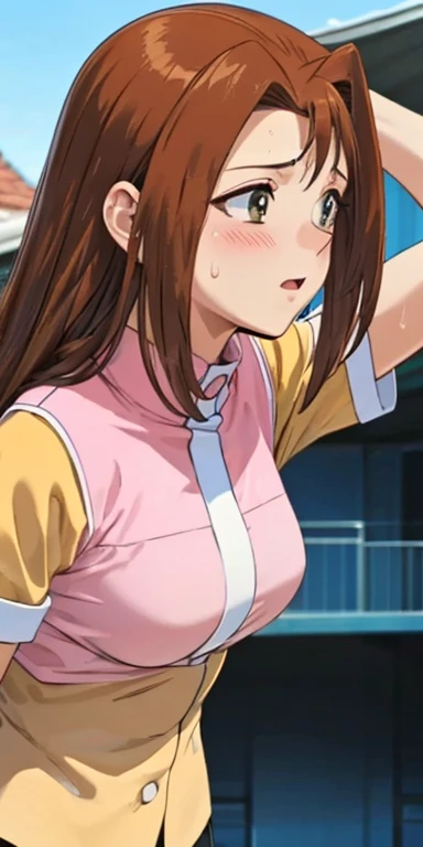   1 female,high definition,dementia,    ultra-realistic    ,8K,serenidaddm  ,   long hair, Brown hair,     pink shirt  ,   gray eyes,   black bra,black thong,European,sexy,Close-up of the upper body,    photographed from the front  ,  Dynamic Angles  ,blus...