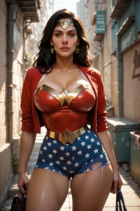 Wonder Woman, sexy heroine in her tight uniform 