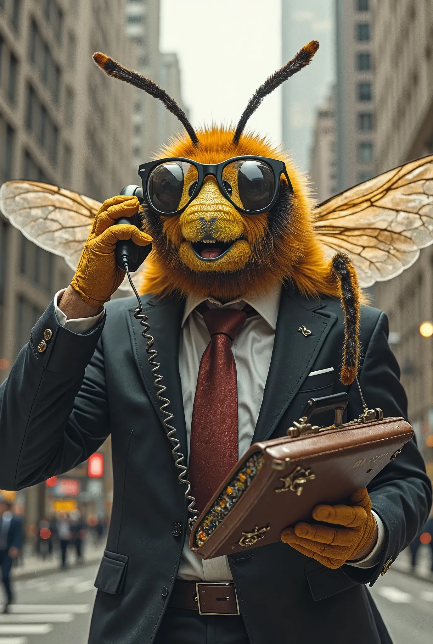 A giant bee in a perfectly tailored business suit with tiny glasses resting on his fuzzy face. He buzzes around Wall Street, aggressively yelling into three phones at once. “BUY HONEY, SELL POLLEN!” His briefcase is filled with nectar contracts, and he alw...