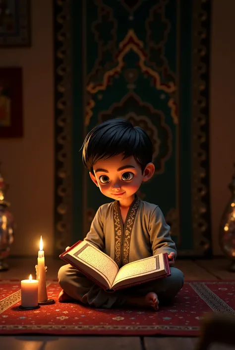 A boy reading holy quran