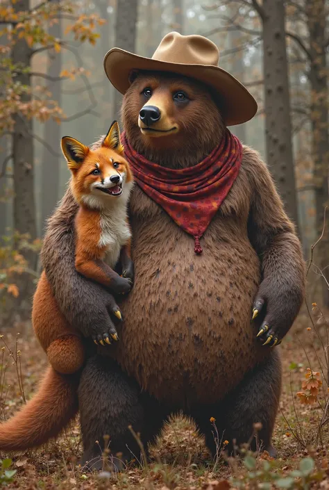 Do you have a fat cowboy bear having sex with a furry fox