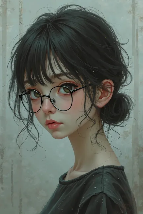 A girl in sad mood wearing glasses 