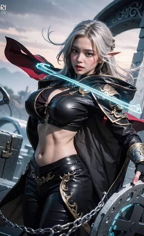 a close up of a  girl ,white hair , big booobs ,  shadowbringers cinematic, 4 k detail fantasy, a beautiful fantasy empress, game cg, xianxia fantasy, xianxia hero, 2. 5 d cgi anime fantasy artwork, cinematic goddess close shot, ruan jia and artgerm, wow 4...