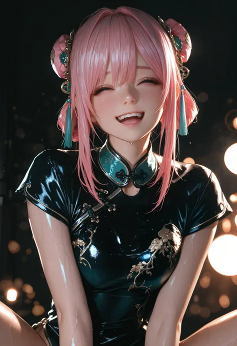 the best quality, masterpiece, highres, 1 girl, Chinese dress,hair ornament,collar, jeweler's,Beautiful face,upon_ Body, Tyndall effect ,photorealistic, Dark studio , edge lighting, two-tone lighting,(high definition skin:1.2), 8K uhd, DSLR quality...